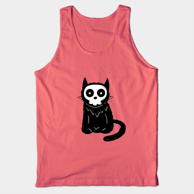 Halloween black cat skeleton Tank Top by AvocadoShop